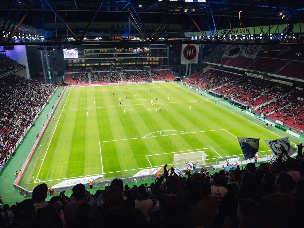 Un stade de football rempli de beaucoup de monde