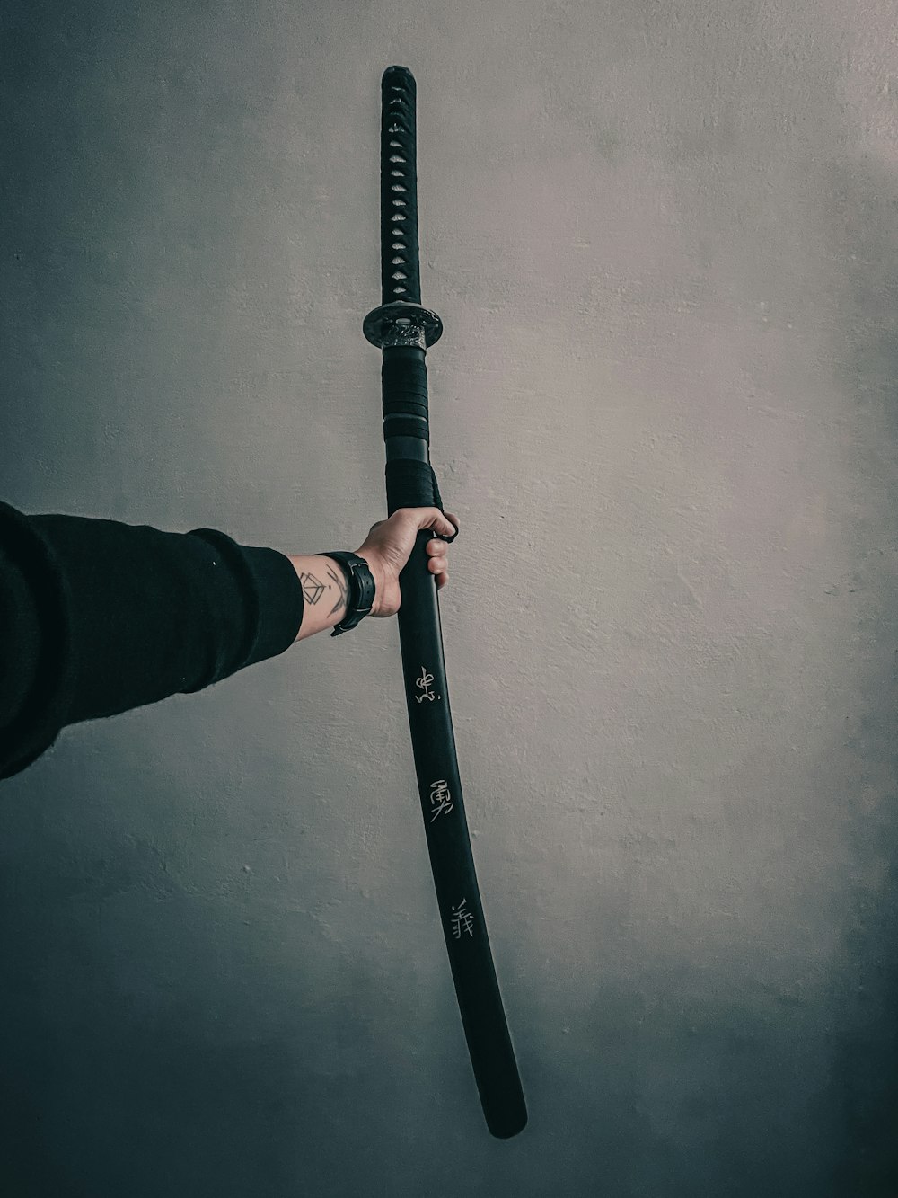 a person holding a sword in their hand