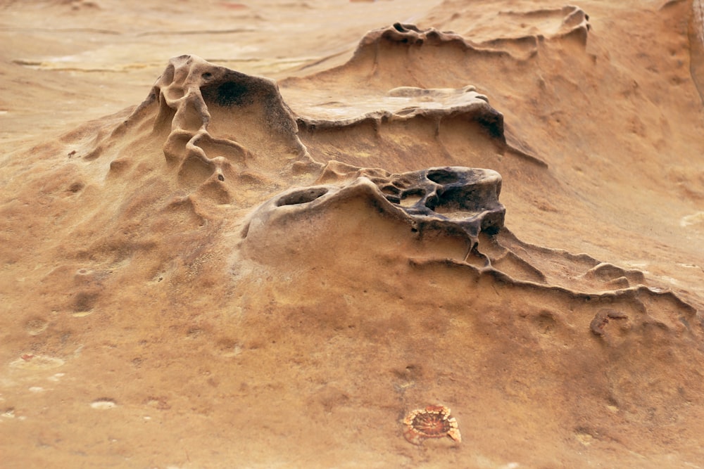 a view of a mountain made of sand