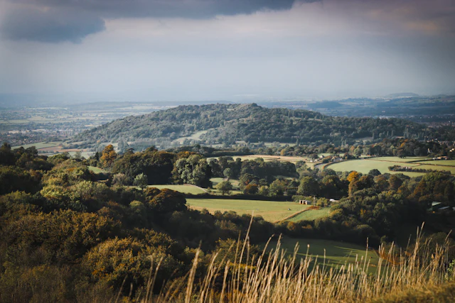 Green rolling hills of the English countryside