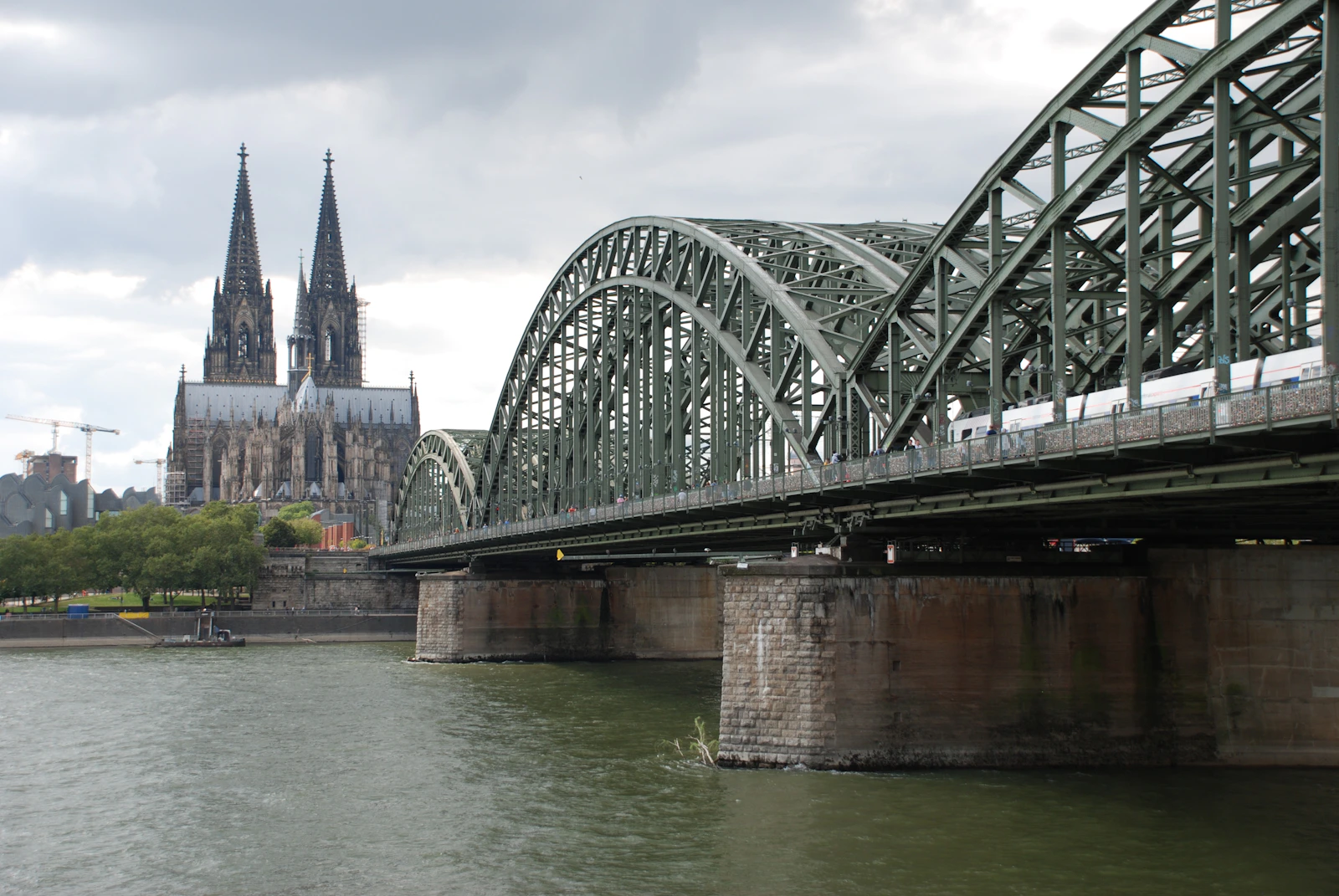 The Rhine in Cologne with Cologne Cathedral in the background