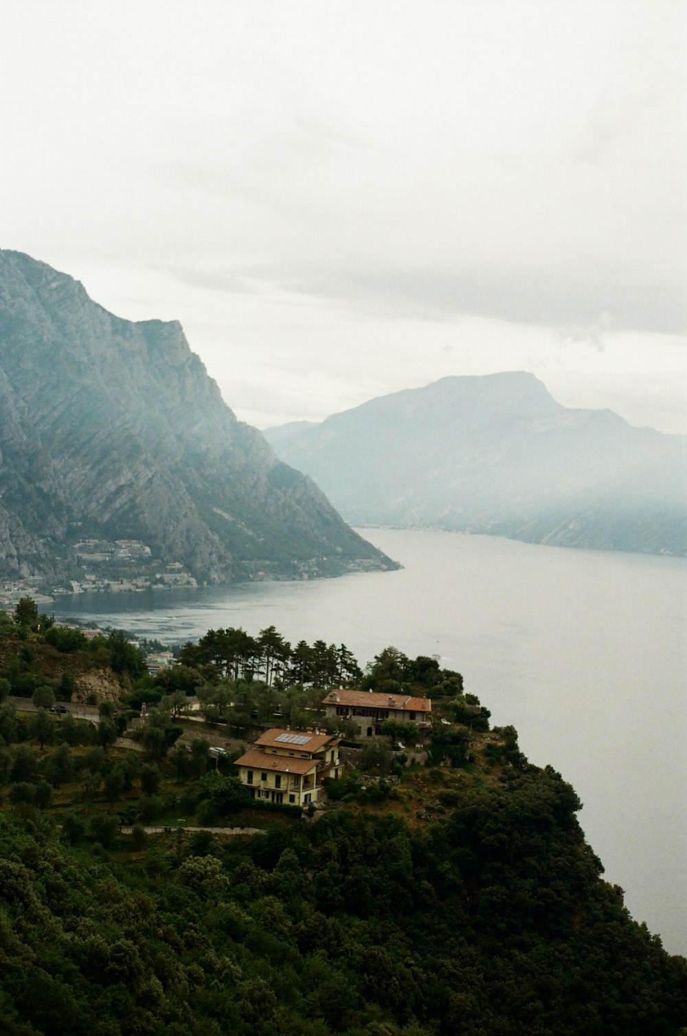 a large body of water surrounded by mountains