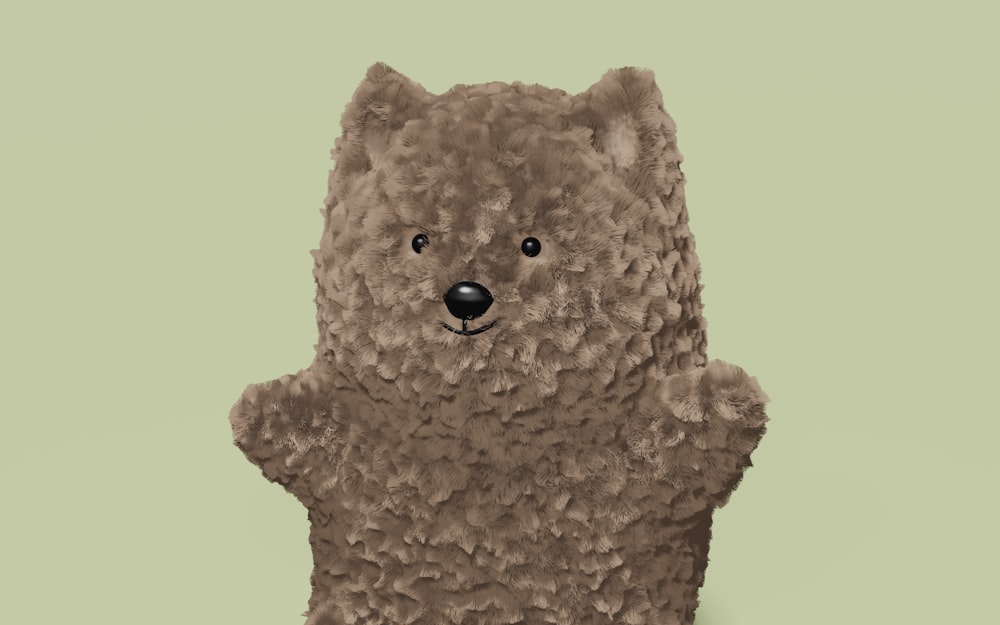 a brown teddy bear sitting on its hind legs