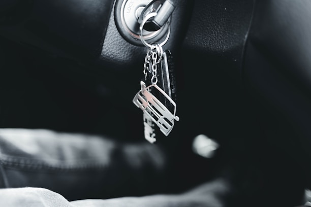 a close up of a car key chain