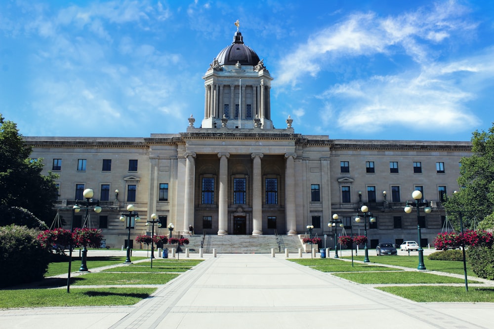 a large building with a clock tower on top of it