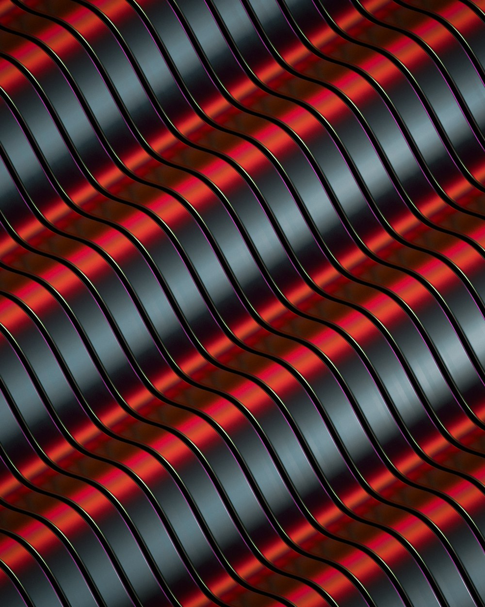 a red and black background with wavy lines