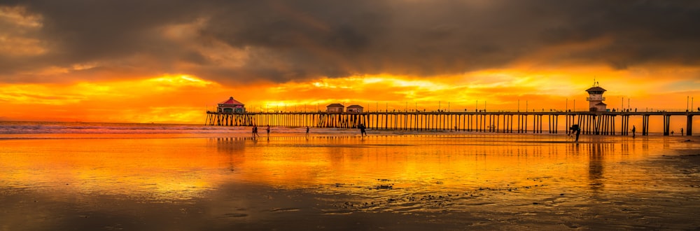 a pier that is next to a body of water