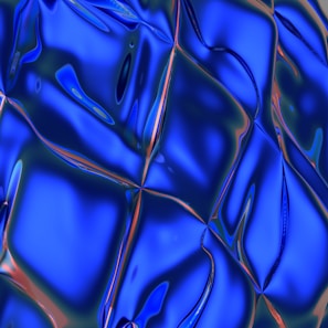 Close-up of interactive AR artwork featuring titanium and petrol blue accents