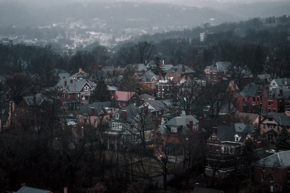 a view of a city from a hill