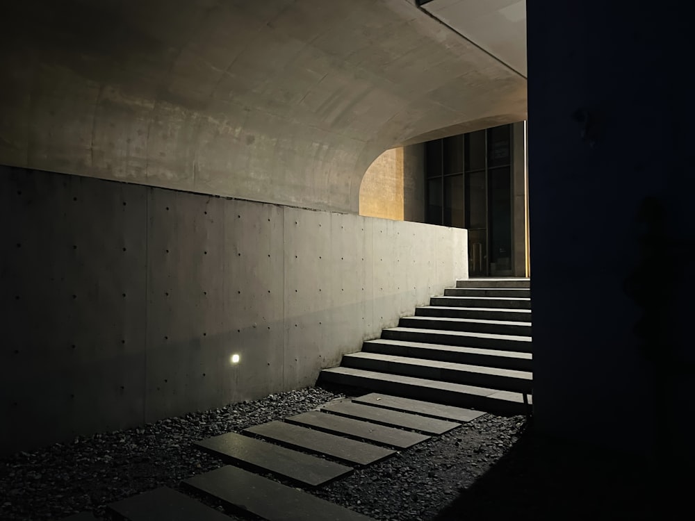 a set of stairs leading up to a building