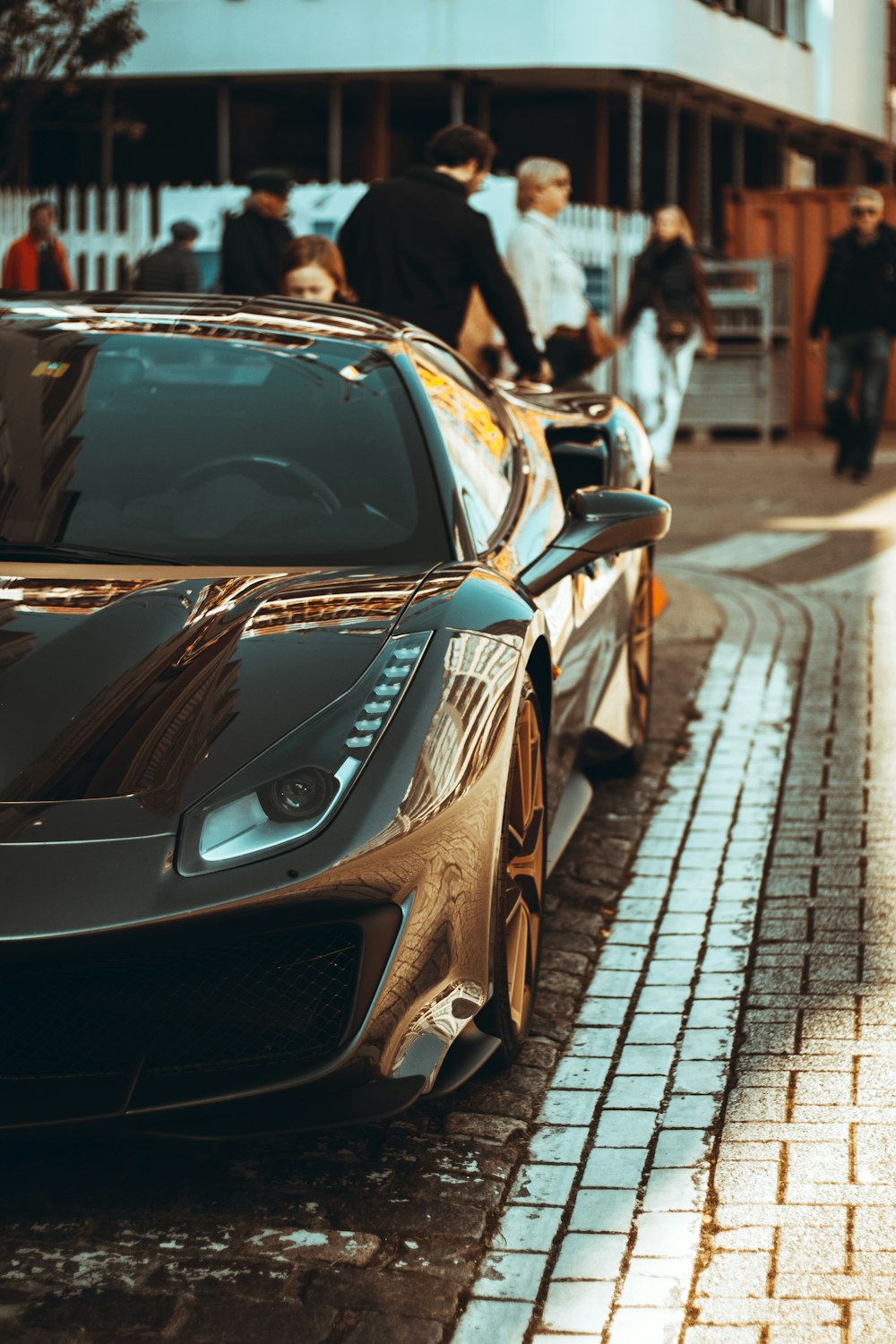 a sports car parked on the side of the road