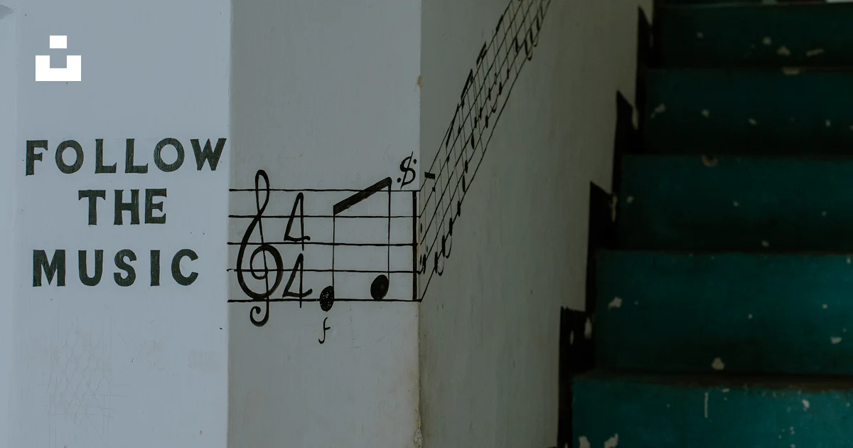Music Notes Railing Texture A set of stairs with a musical note painted on it photo – Free ...