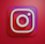 the instagram logo on a red background