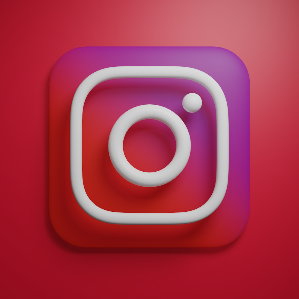 El logotipo de Instagram sobre un fondo rojo