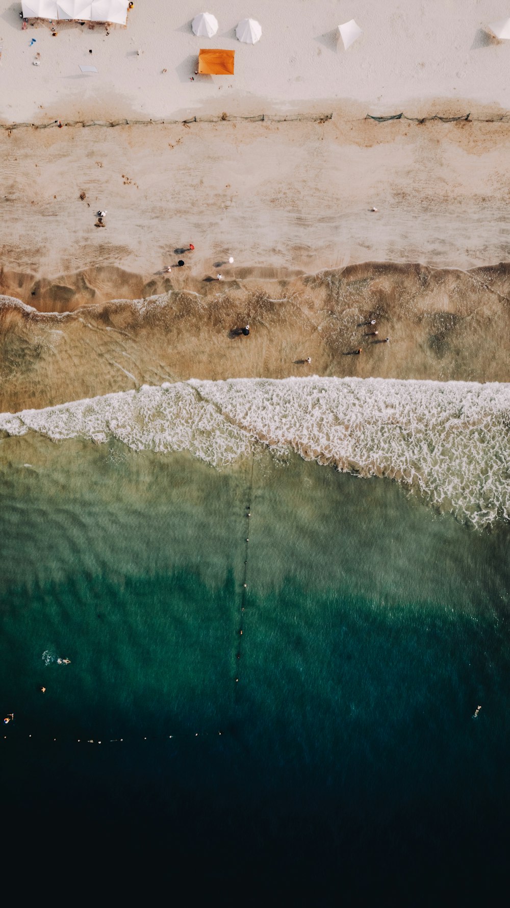 an aerial view of a body of water