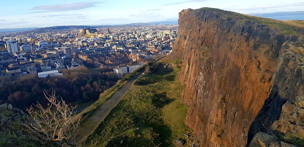 a view of a city from the top of a mountain