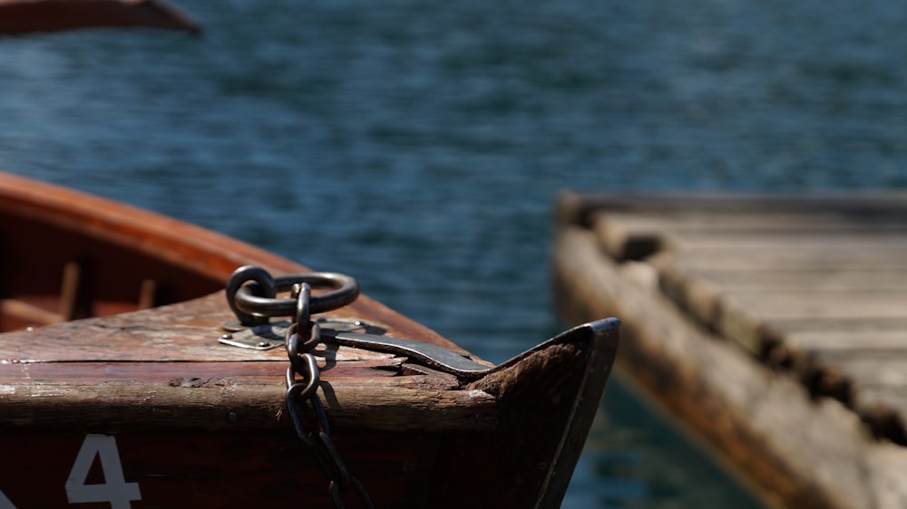 a close up of a boat on a body of water