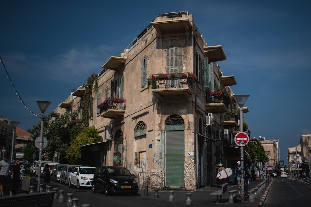 a building with balconies and balconies on the top of it