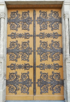 A beautifully crafted wrought iron door showcasing intricate designs.