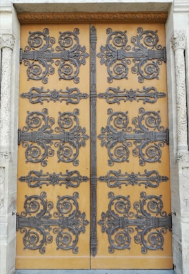 Custom iron door frame with elegant design ready for installation