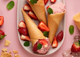 Strawberries Ice Cream