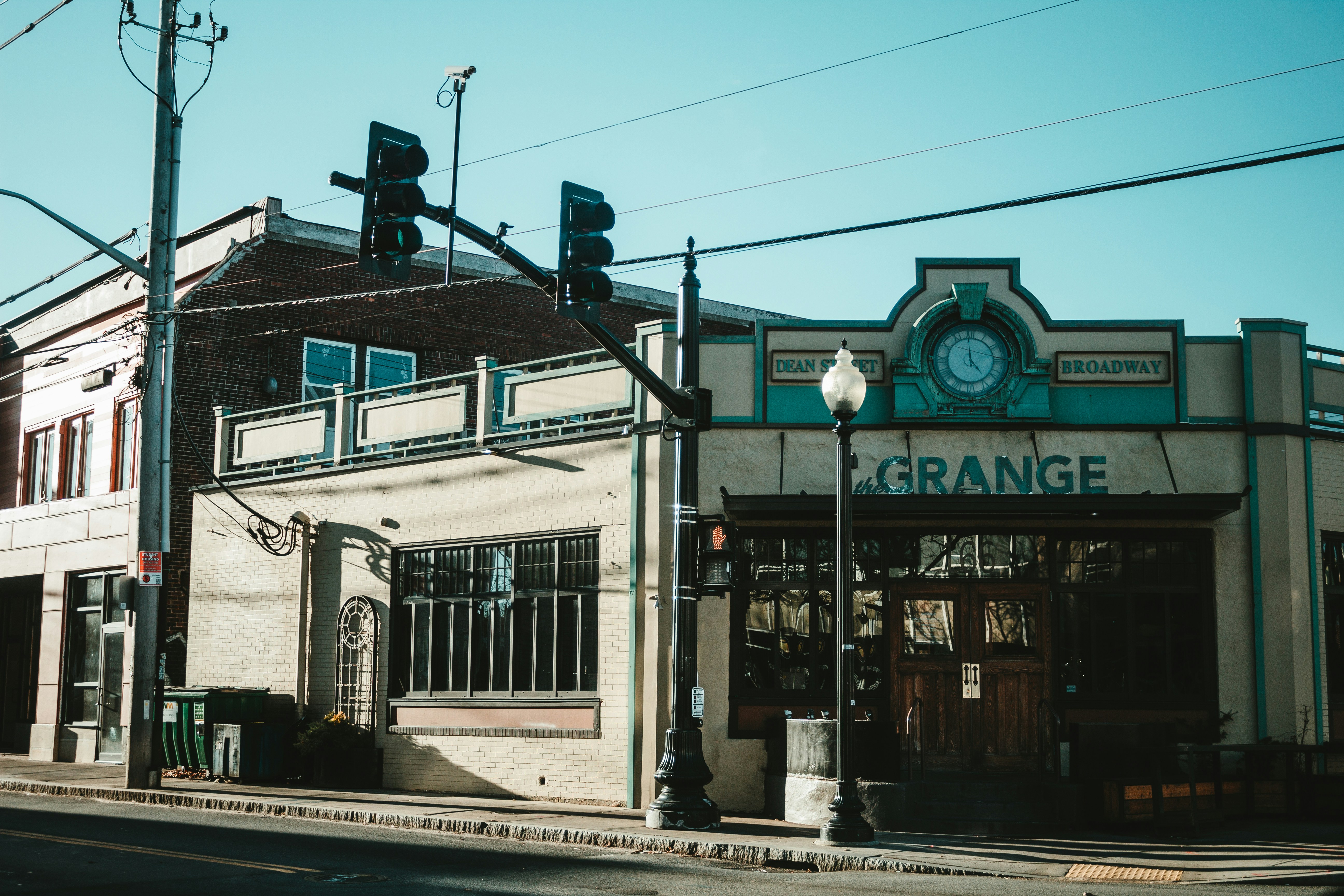 a building with a clock on the front of it