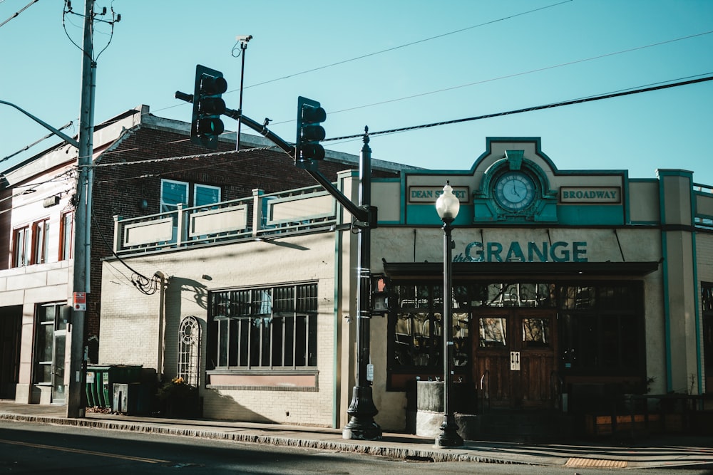 a building with a clock on the front of it