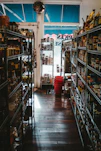 a store filled with lots of shelves filled with food