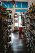 a store filled with lots of shelves filled with food