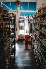 a store filled with lots of shelves filled with food