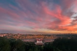 A breathtaking view of a holy palace at sunset.