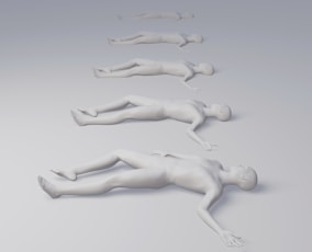 a group of white plastic figures laying on top of each other