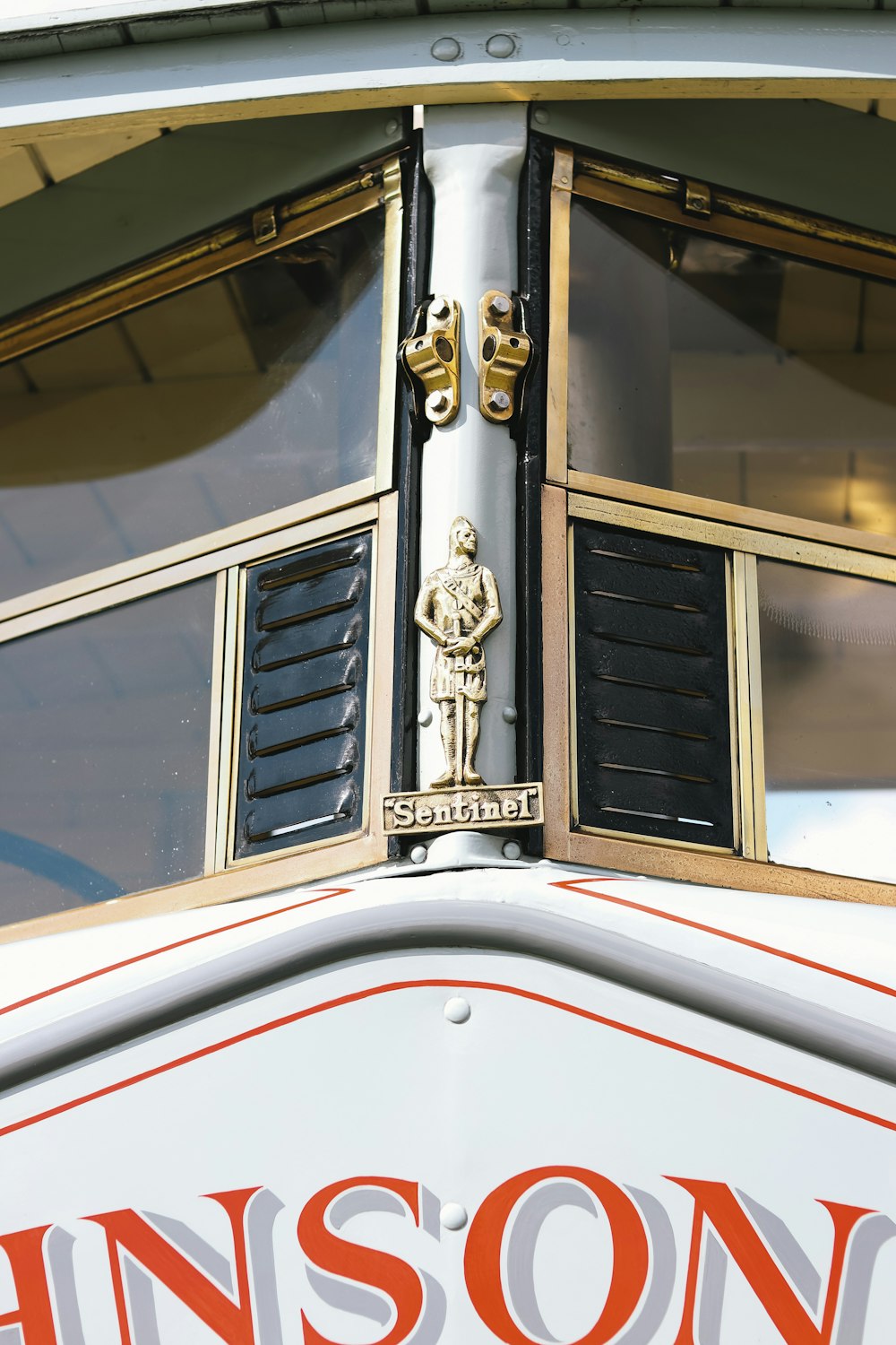 a close up of a window on a bus