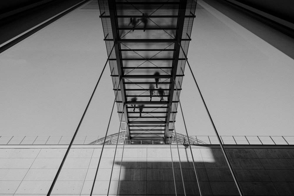 a black and white photo of a tall building