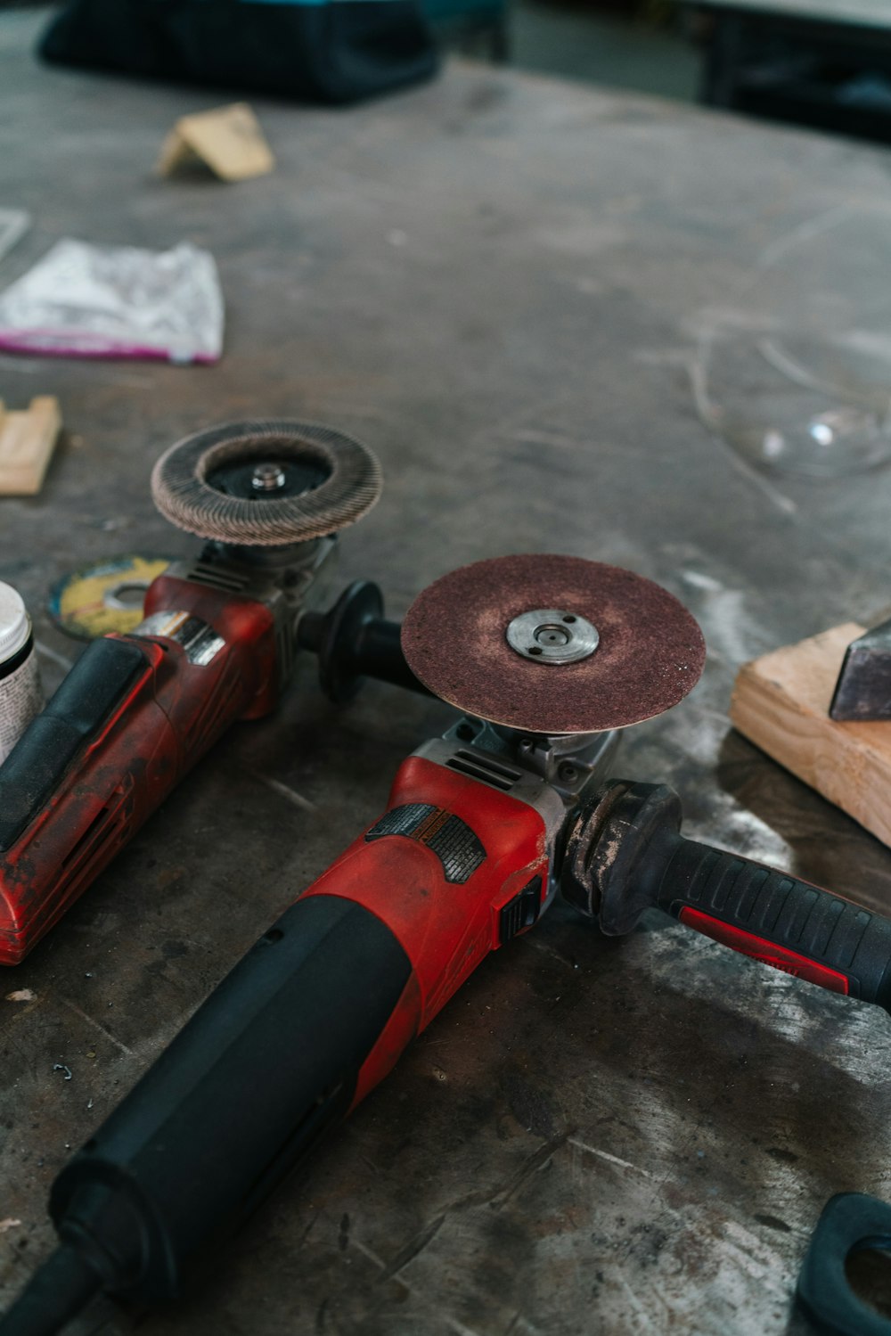 a table topped with different types of tools