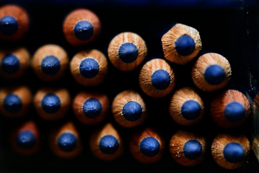 a close up of a bunch of pencils