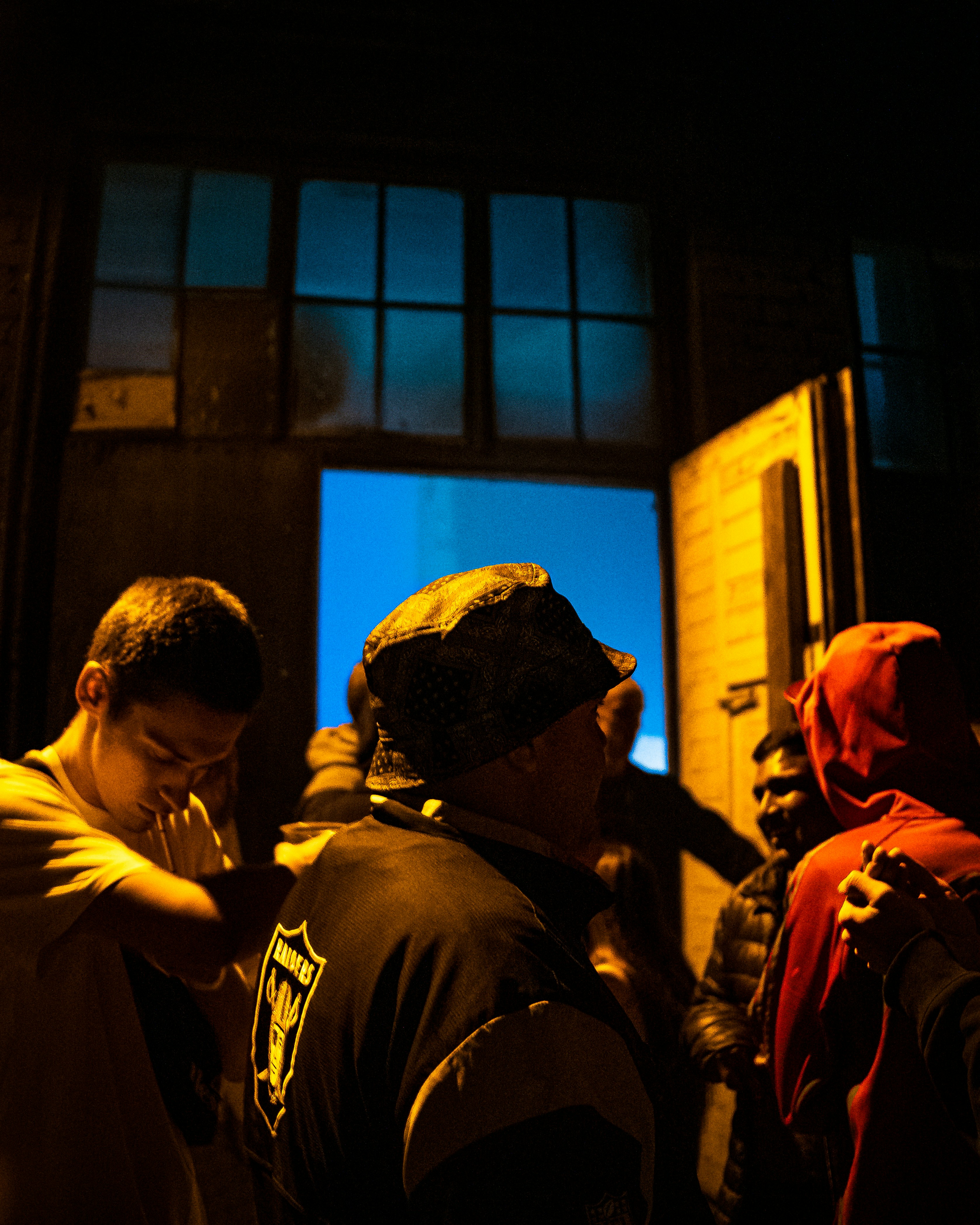 a group of people standing next to each other