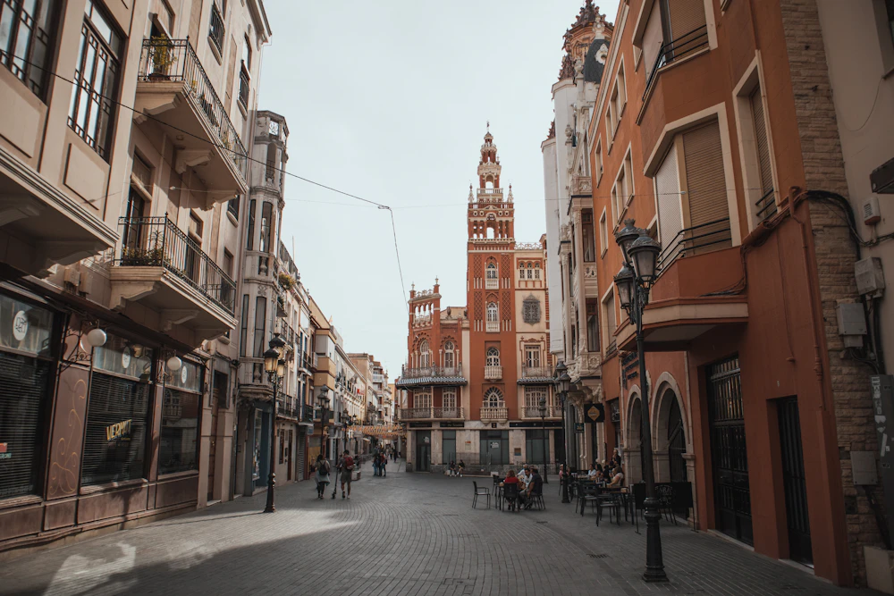 Vista de una calle del centro de Badajoz