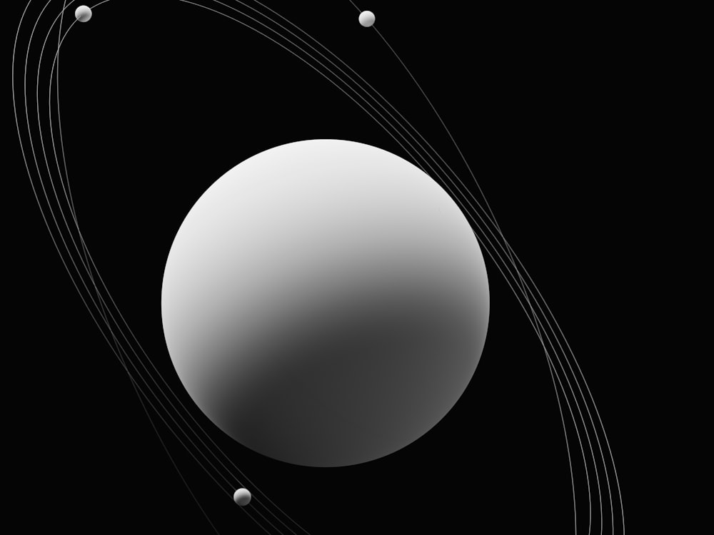 太陽系の白黒写真