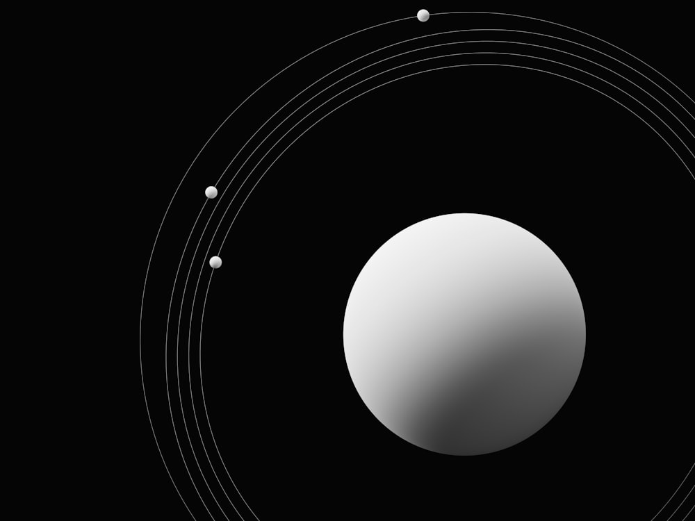Une photo en noir et blanc du système solaire