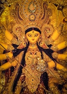 a close up of a statue of maa durga