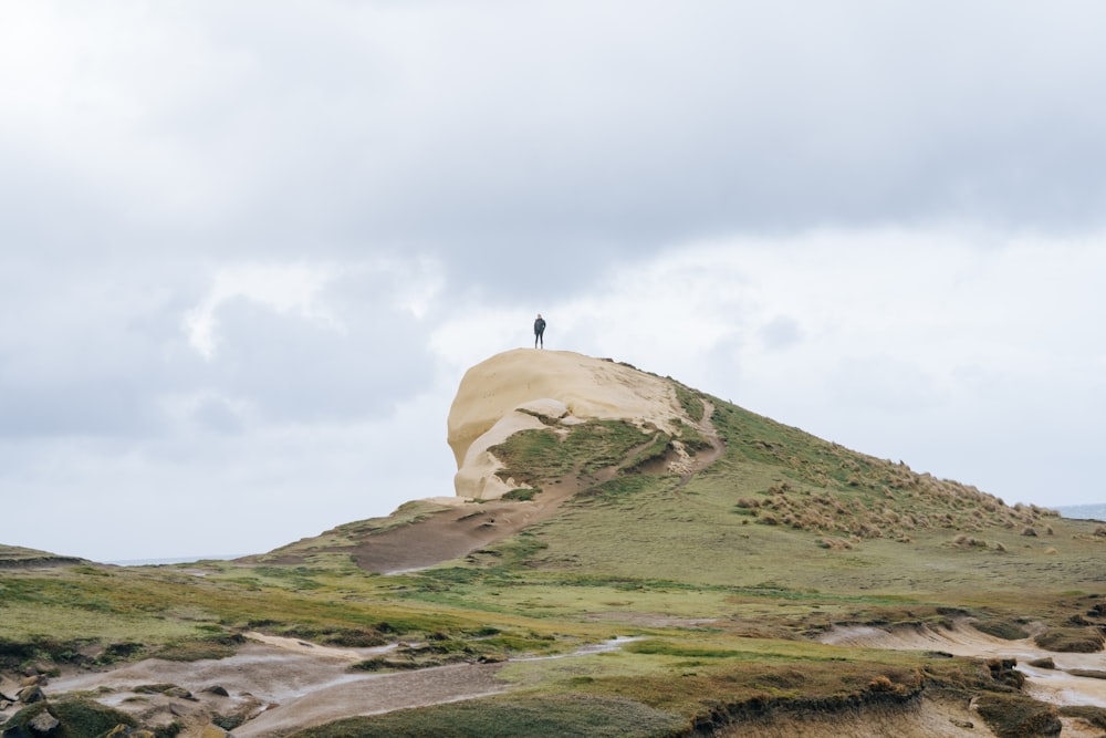 a person standing on top of a hill