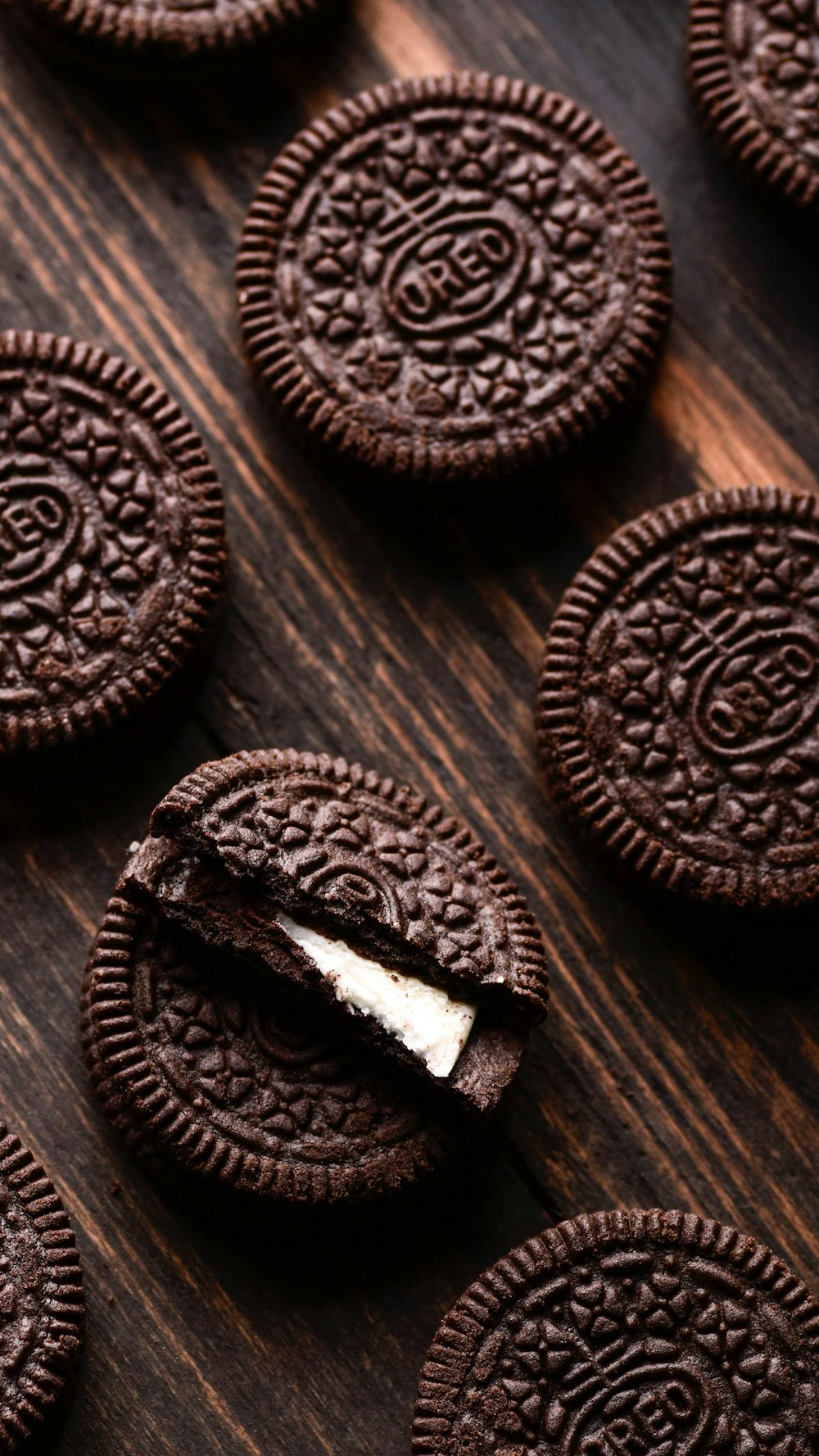 oreo cookies with a bite taken out of one