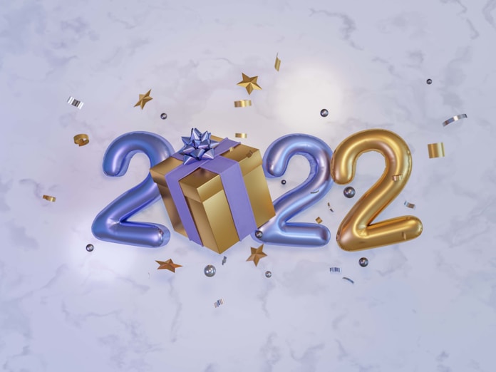 2022  3D Render for new year Design Element