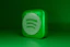 a green square shaped object with a green background