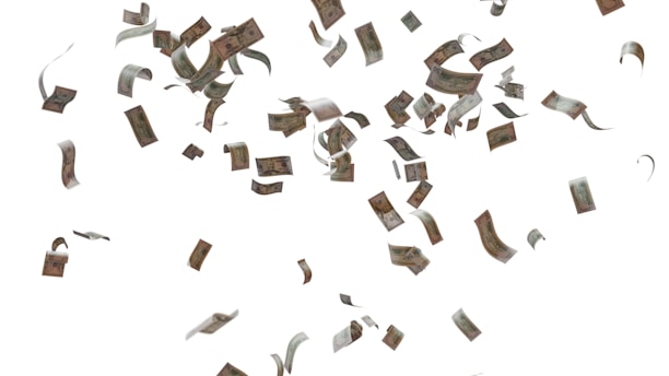 a bunch of papers flying through the air
