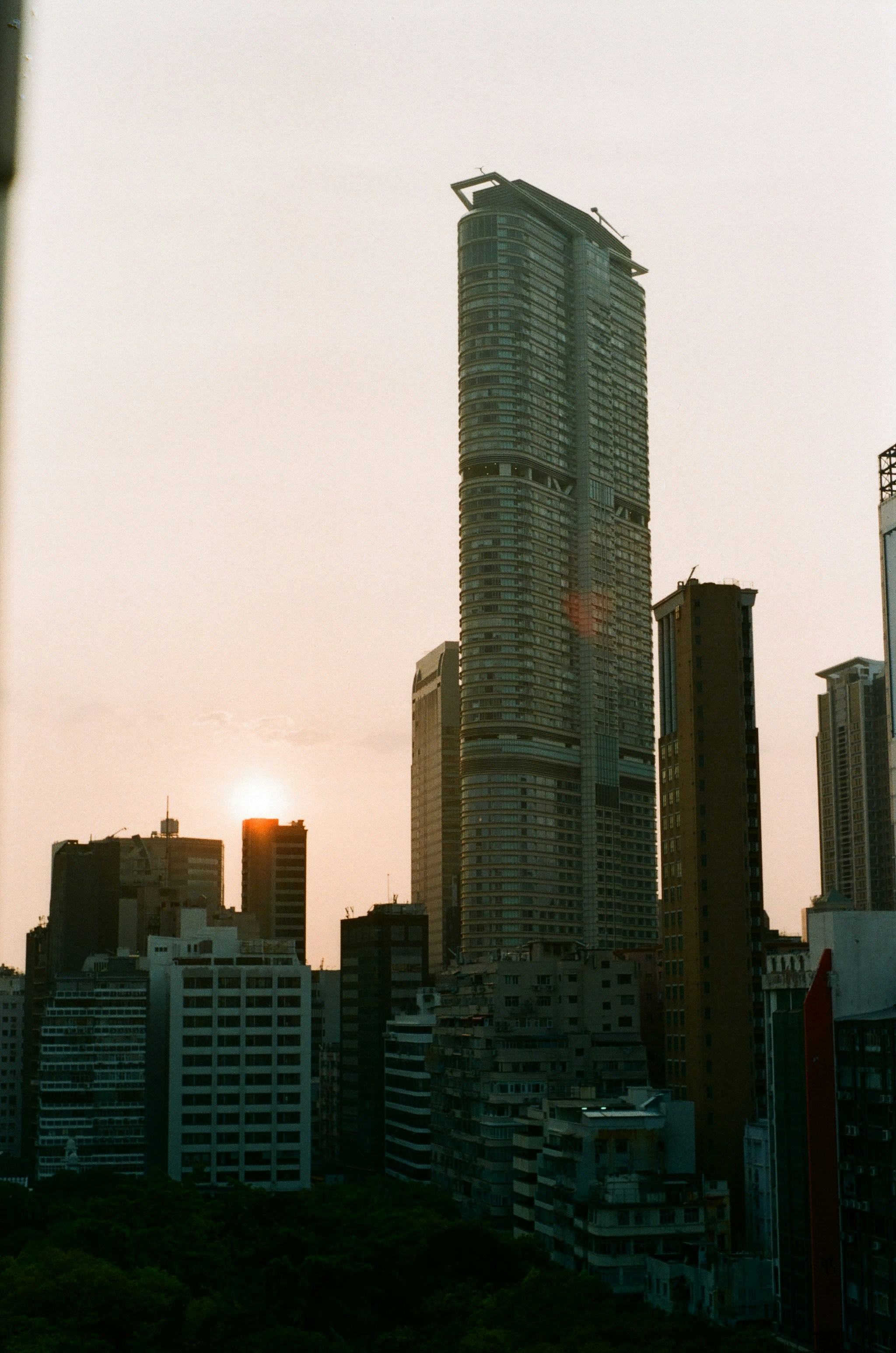 a view of a city with tall buildings