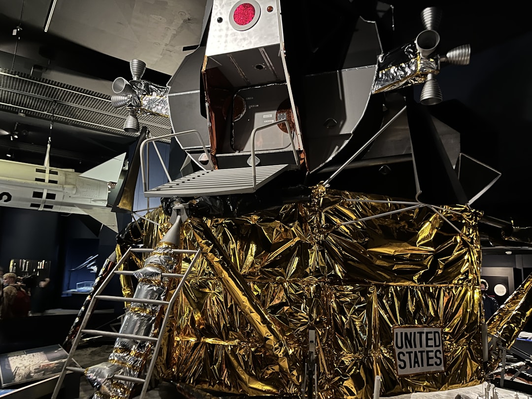 a space station with gold foil covering it,