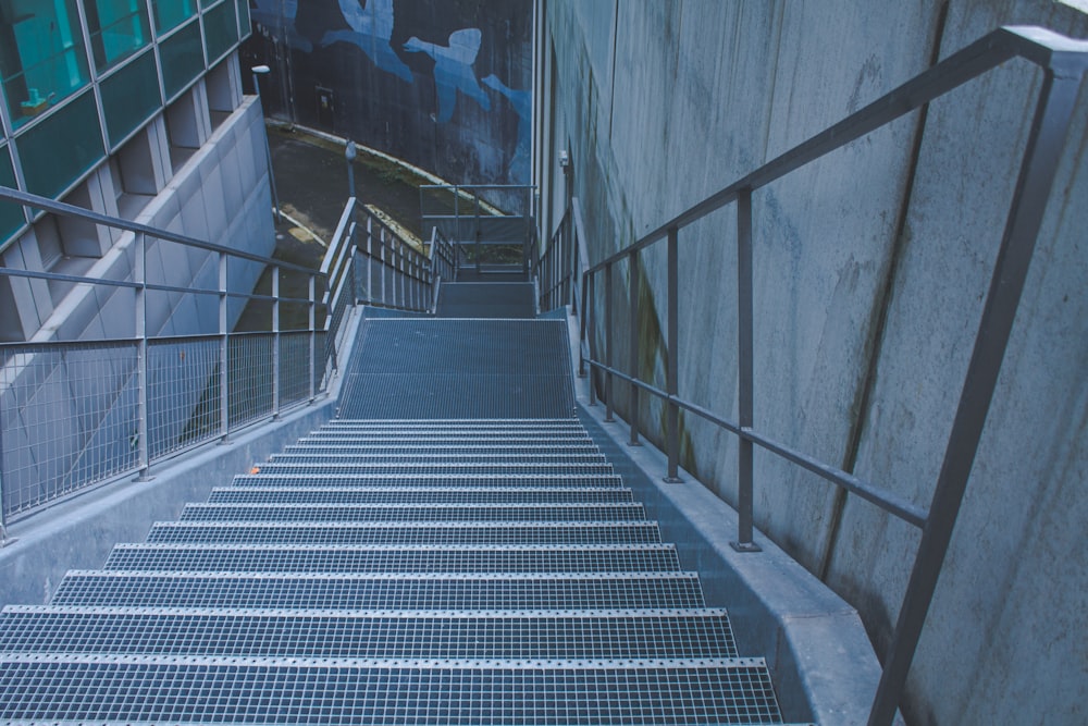 a set of stairs leading up to a building