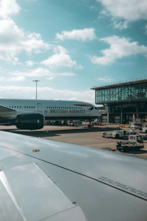 a british airways plane parked at an airport